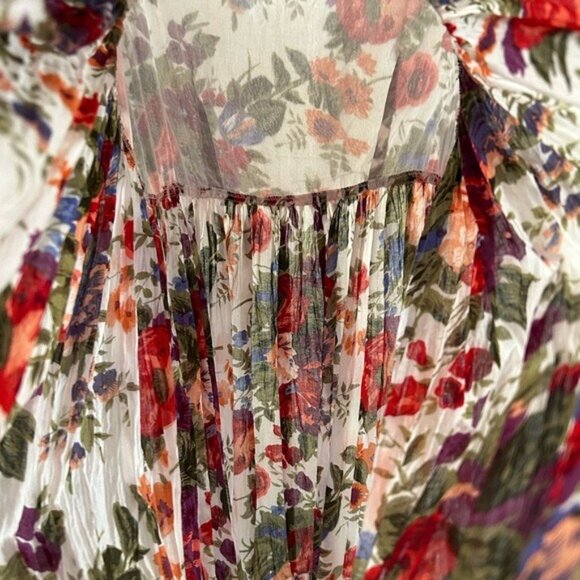 The Avenue Floral Maxi Tank Dress Button Front Sz 18/20 Semi Sheer Spring Read - Picture 12 of 16